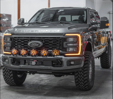 Load image into Gallery viewer, 2017 - 2024 Ford Super Duty Light Mount - &quot;The Classic&quot; Trophy Truck Style featuring 5 Round Off-Road Light Tabs