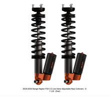 Load image into Gallery viewer, 2024-2026 Ford Ranger Raptor FOX 3.2 Live Valve Adjustable Rear Coilovers - 0-1" Lift - (Pair)